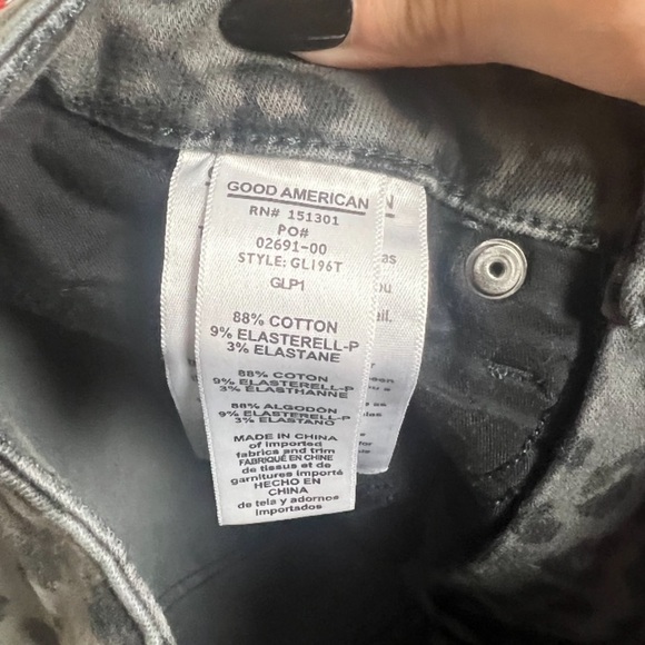 Good American Grey Leopard Print HighWaist Jeans 27 - Picture 6 of 7